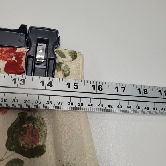 Vintage 90s light yellow floral preppy button front maxi midi cute skirt L FLAW - Picture 8 of 10